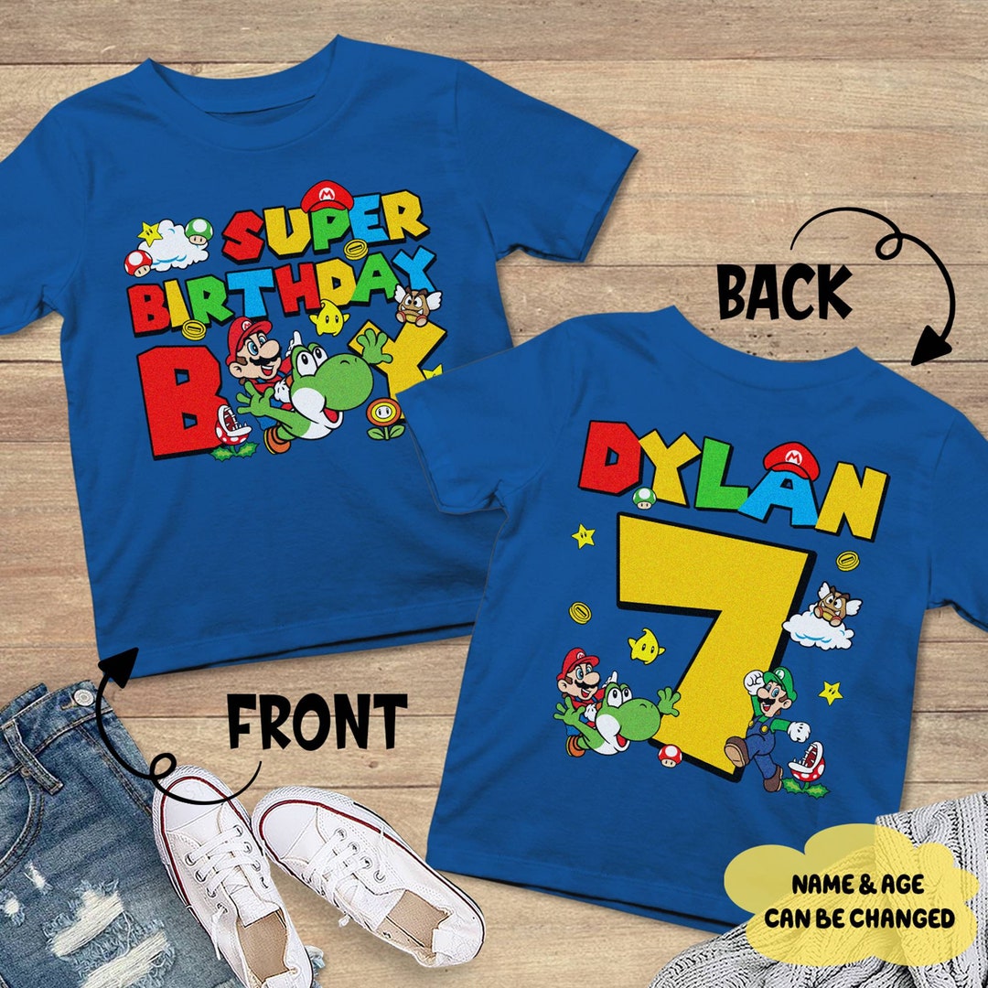 Personalized Super Mario Birthday Shirt, Mario Kid Birthday Shirts ...