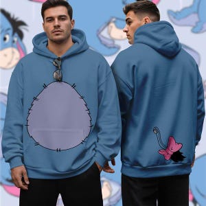 Eeyore Donkey Costume Hoodie Sweatshirt, Winnie The Pooh Hoodie Shirt, Disneyland Family Matching Trip, Halloween Costume Family Group Tee