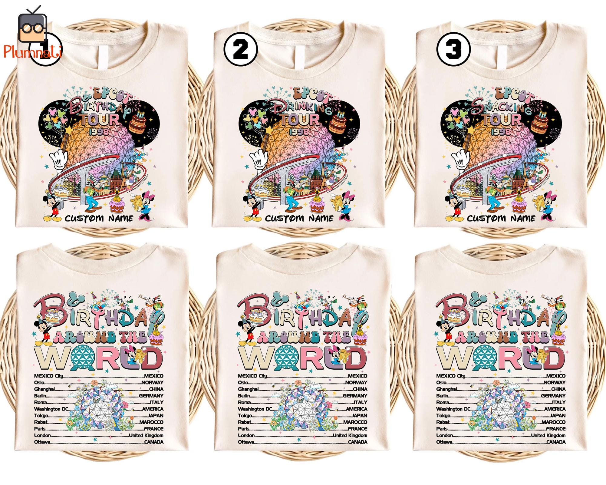 Discover Birthday Around The World Shirt, Epcot World Tour Shirt, Mickey and Friends Birthday Shirt, Epcot Center Shirt, Family Birthday Shirt