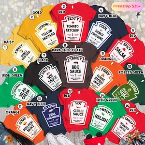 Matching Condiment Halloween Costume Condiments Costume Shirt Family Group Halloween Sauce Shirt Mustard and Ketchup Costume Halloween Tee