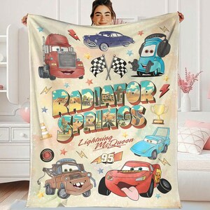 Cars deken radiatorveren, deken Lightning McQueen, Cars verjaardagscadeau, Cars Land deken, deken verjaardagsdeken verjaardag jongen deken geschenken afbeelding 3