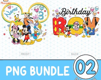 Personalized Mickey and Friends Birthday Png, Disneyland Birthday Boy Girl Png, Family Birthday Squad, Best Birthday Ever Png