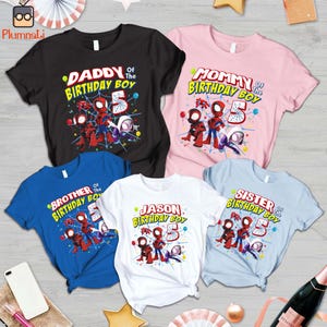 Spidey and His Amazing Friends Birthday Shirt, Spiderman Shirt, Spidey Birthday Shirt, Birthday Boy Shirt, Family Birthday Shirt image 2