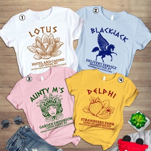 Percy Jackson Matching Shirts, Lotus Hotel And Casino Shirt, Delphi Strawberry Farm, Blackjack Medusa, Olympians, Camp Half Blood Shirt