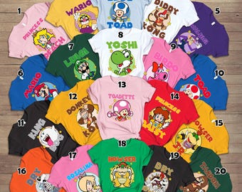 Super Mario Costume Matching Shirt, Mario Family Group Matching Tee, Mario Halloween Costume Shirts Mario Epic Universe Shirt Costumes