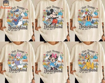 Retro Disneworld All Characters Shirt, Mickey and Friends Shirt, Disneyland Trip Shirt, Mickey Minnie Shirt, Family Vacation Shirt