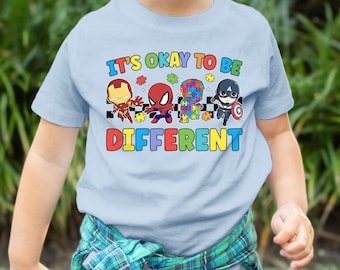 Superheroes Autism Awareness Shirt, Its Ok To Be Different Shirt, Avengers Autism Shirt, Autism Support Shirt, Autism Month Shirt