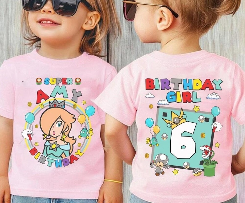 Custom Mario Princess Rosalina Birthday Shirt, Mario Galaxy Movie Shirt, Epic Universe Mario Family Shirt, Mario Party Birthday Girl Gift -7 image 4
