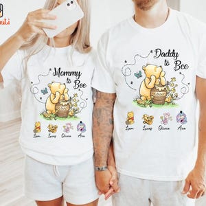 Personalized Pooh Daddy to Bee Shirt, DisneylandMommy to Bee, New Dad Mom Gift, Mother&#39;s Day Shirt, Father&#39;s Day Shirt, Mama Bear Shirt