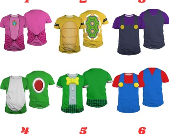 Super Mario Halloween Costume Sweatshirt Hoodie Mario Luigi Yoshi Costume Shirt Disneyland Group Cosplay Shirt Halloween Family Matching Tee
