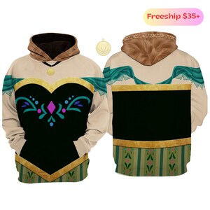 Frozen Anna Kristoff Couple Sweatshirt Hoodie, Anna and Kristoff Matching Shirt, Frozen Halloween Costume Disneyland Couple Matching Tee afbeelding 3