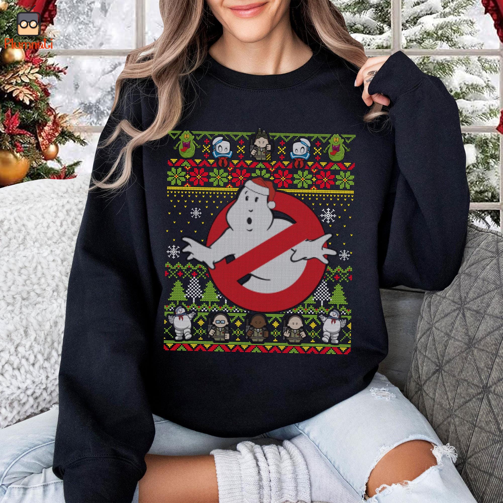 Ugly Christmas Sweater Ghostbusters Etsy