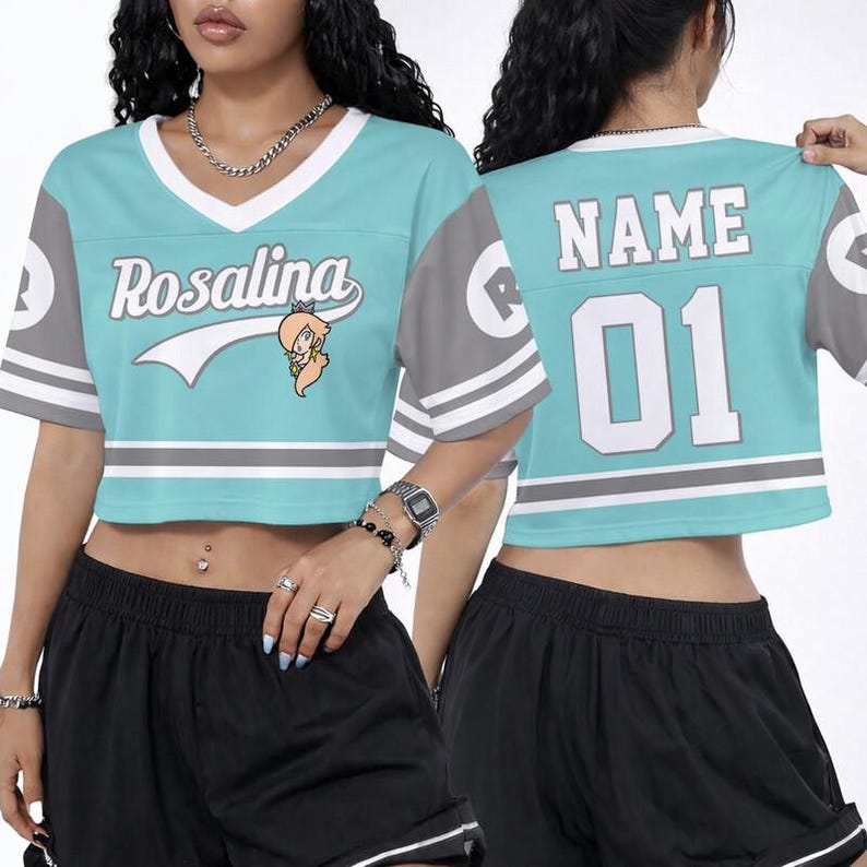 Super Mario Croptop Football Jersey, Disneyland Rosalina Football Jersey, Mario Galaxy Movie Shirt, Epic Universe Mario Group Shirt -5 Bild 1