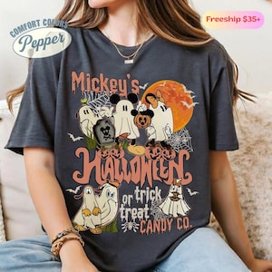 Comfort Colors Mickey And Friends Halloween Shirt, Mickey&#39;s Not So Scary Halloween Party Shirt, Disneyland Halloween Matching Group Shirt 88