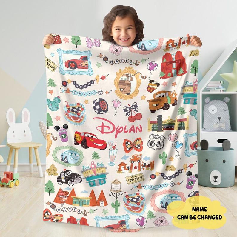 Disneyland Cars Movie Fleece Blanket, Lightning McQueen Baby Blanket, Baby Shower Gift, Custom Blanket, Disneyland Blanket, Cars Blanket image 3