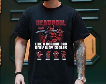 Maglietta personalizzata Deadpool per papà, Maglietta supereroi per papà, Maglietta per la festa del papà, Regalo per papà, Maglietta per la vita da papà, Magliette coordinate per tutta la famiglia, Maglietta Deadpool