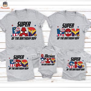 Avengers Superhero Birthday Boy Shirt, Custom Superhero Family Birthday Shirt, Spiderman Birthday Shirt, Captain America Birthday Shirt
