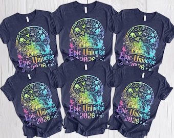 Camisetas personalizadas de Epic Universe 2026, camisetas de Epic Universe, camisetas familiares de Epic Universe, camisetas a juego de Epic Universe, camiseta de viaje de Epic Universe