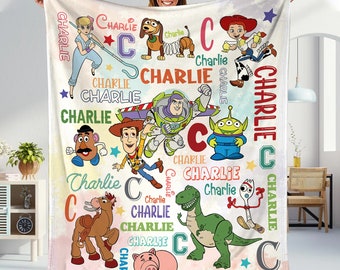 Personalized Disneyland Toy Story Blanket, Custom Name Disneyland Blanket, Toy Story Characters , Toy Story Birthday, To Infinity & Beyond