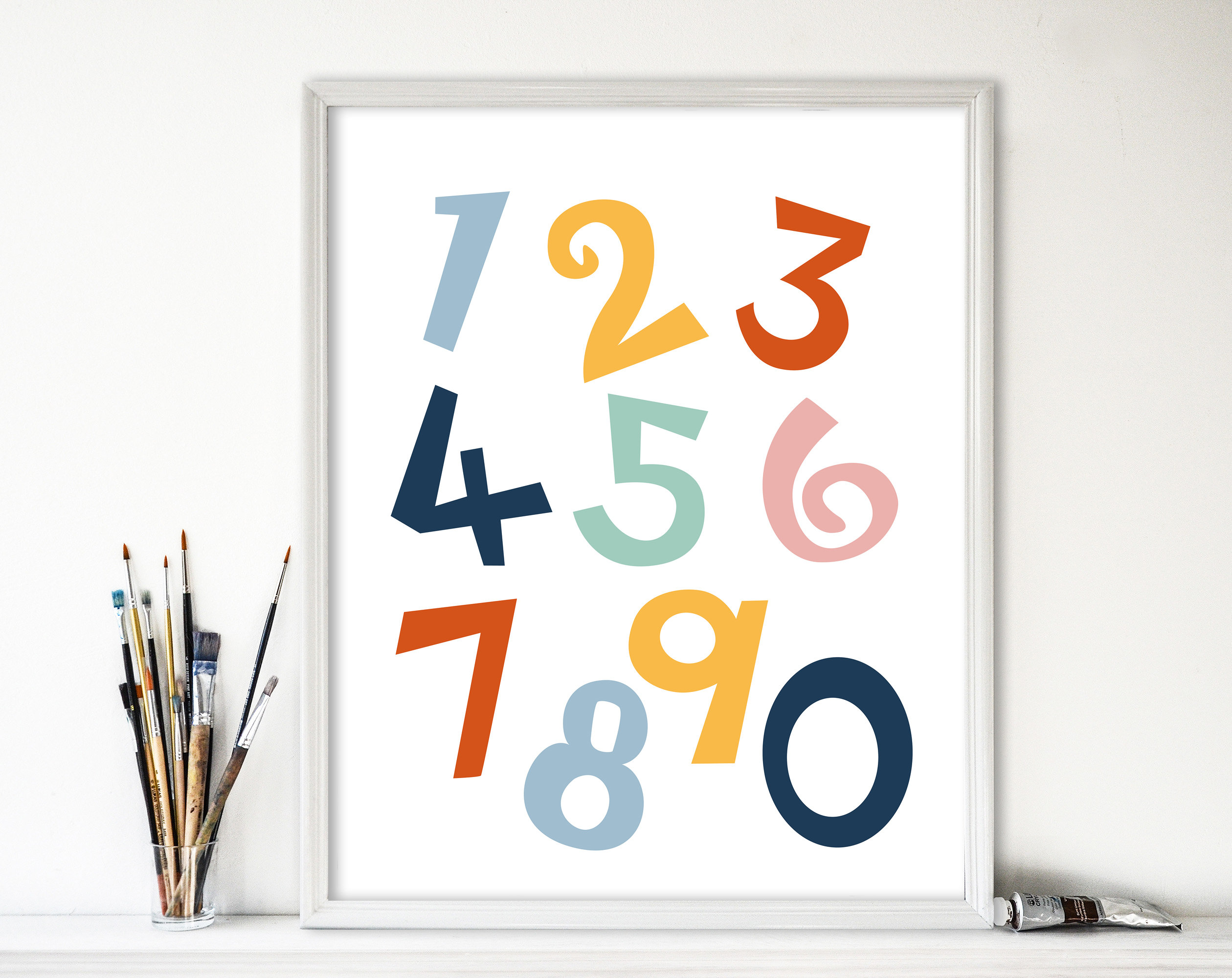 Numbers Poster Educational Wall Art Homeschool Printables | Etsy