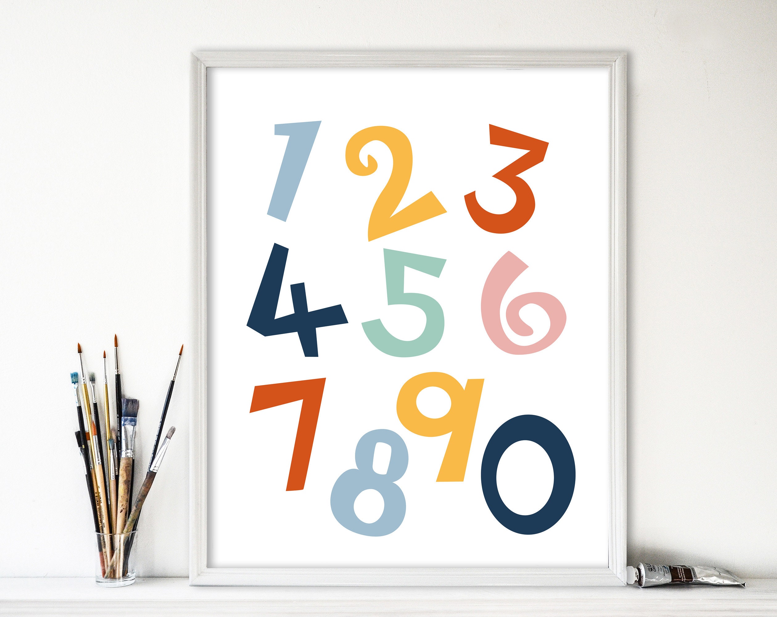 Numbers Poster Educational Wall Art Homeschool Printables Etsy