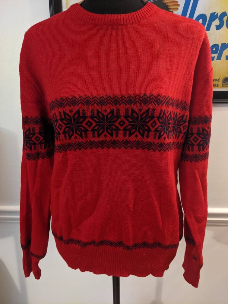 Vintage 70s Meister Women's Red Wool Ski Sweater Size L | Etsy