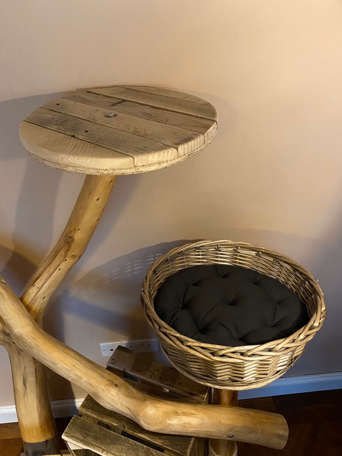 Cat tree handmade natural wood Etsy