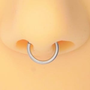 16G Titanium Septum Ring, Seamless Septum Clicker, Gold & Silver Septum Jewelry, Daith Cartilage Hoop, Minimalist Nose Ring Piercing