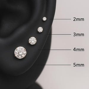 Titanium-Free Flat Back Earring, 16G Screw On CZ Labret Stud, 316L Surgical Steel Cartilage Helix Tragus Conch Nose, Hypoallergenic Sleeper