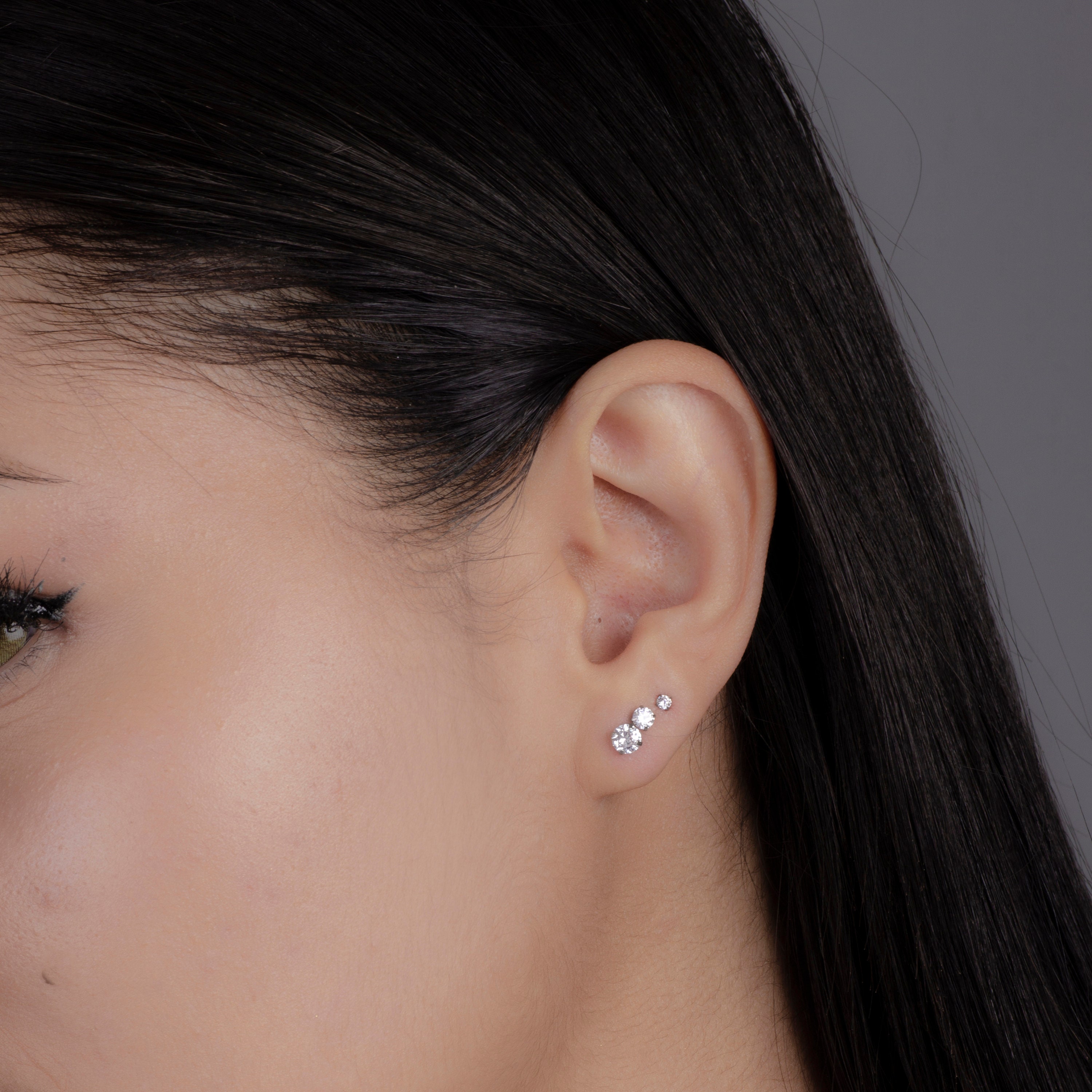 16G Tiny Tragus Earring Flat Back Stud, 316L Cartilage Earring Surgical Steel Silver CZ Screw On Labret Stud Minimalist Diamond Nap Earring - Canada