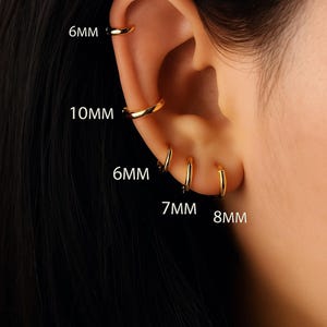 925 Sterling Silver Huggie Hoop Earrings – Simple Tiny Thin Hoops for Cartilage, Helix, and Tragus Piercings, Minimalist Everyday Jewelry