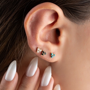 20G/18G/16G Triangle Stud Push Pin Labret • Threadless Flat Back Earring • Tragus Stud • Flat Back Stud • Helix Stud • Cartilage •Nose Stud