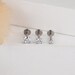 16G Tiny Stud Tragus Earring, 16ga 316L Surgical Steel Silver 2mm 3mm 4mm White CZ Screw on Flat Back 6mm 8mm Labret Stud 