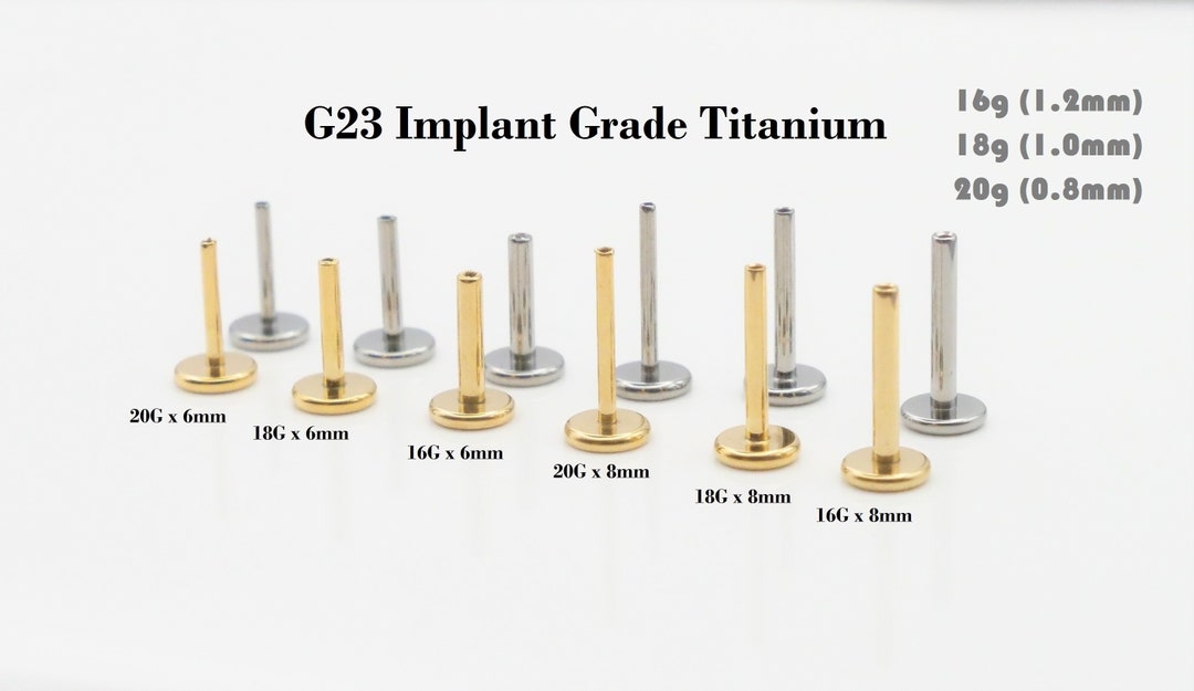20G 18G 16G Titanium Gold/silver THREADLESS Post Replacement/threadless ...