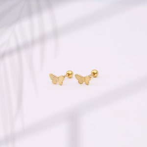 925 Sterling Silver Pavé Crystal Shiny Butterfly Stud Earrings Jewelry - Foto 4