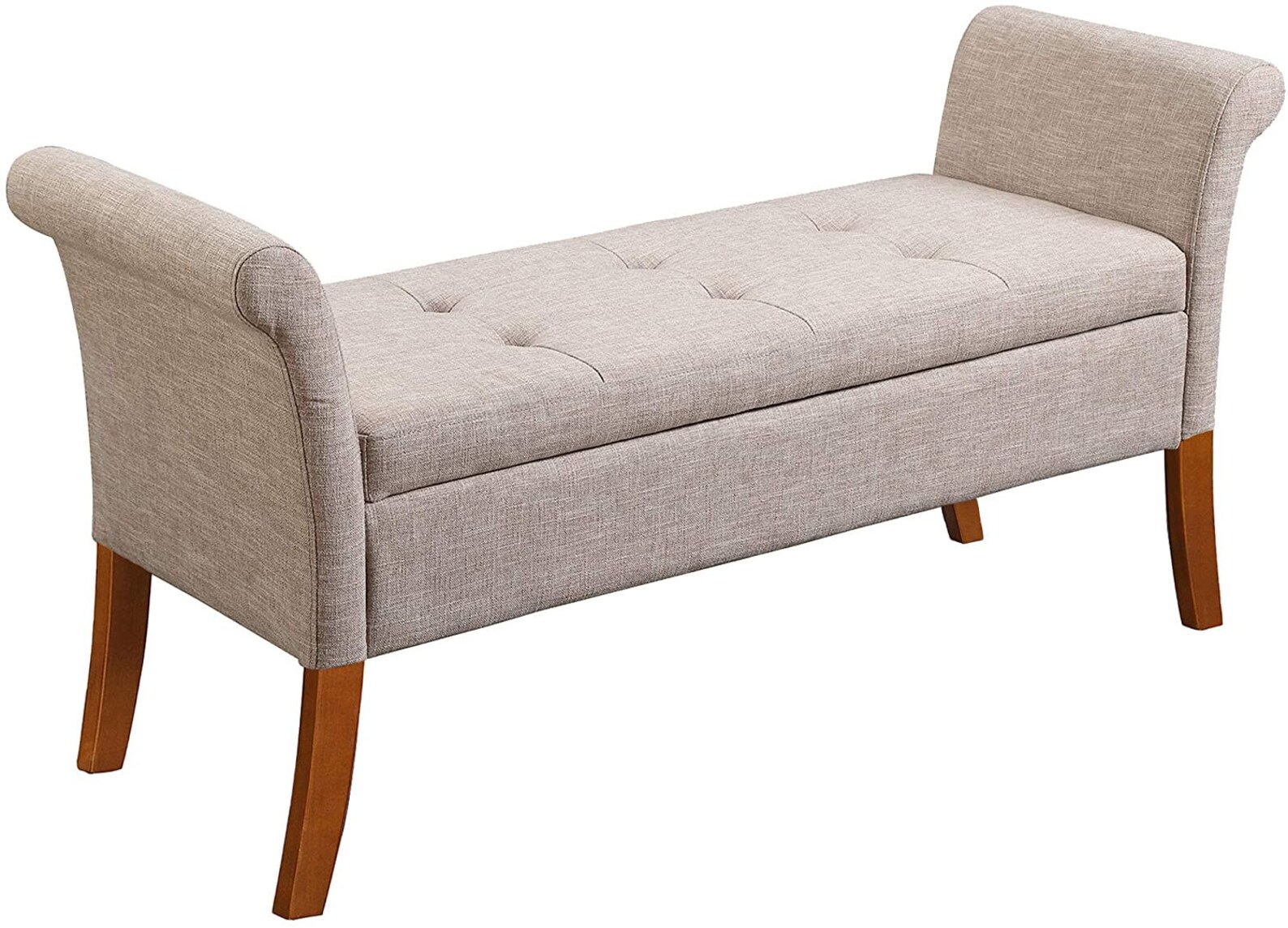 End Of Bed Ottoman With Storage Colour Tan Etsy