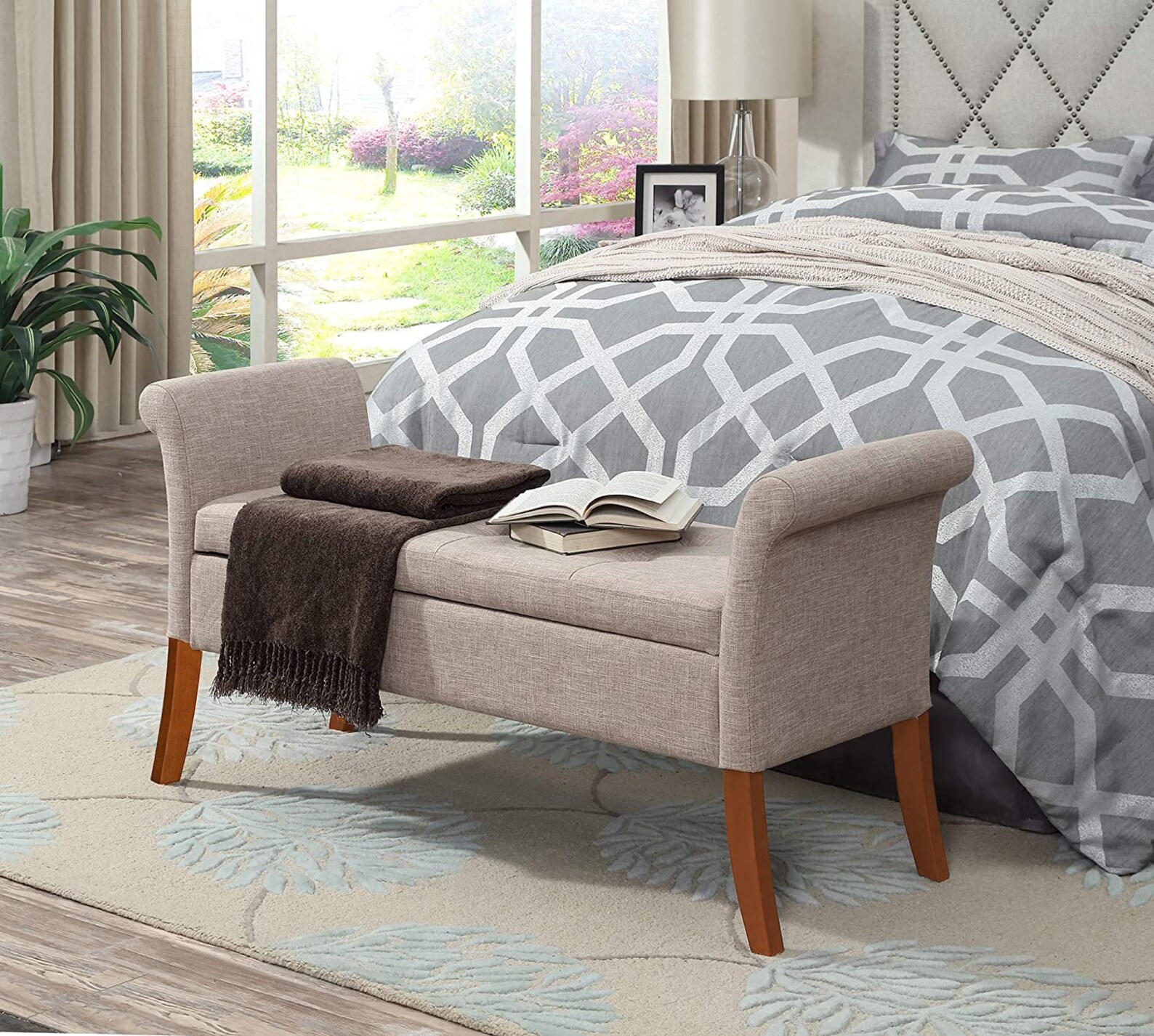 Extrémité du lit ottoman avec stockage couleur tan Etsy