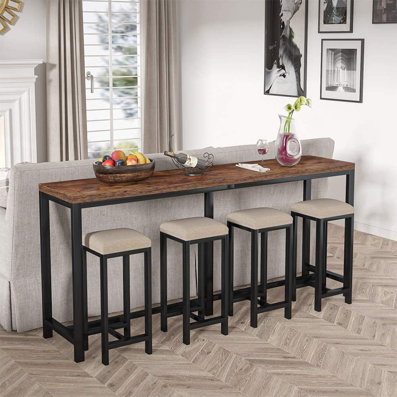Bar Tables Behind Couch Rustic Console Table Behind Sofa Etsy