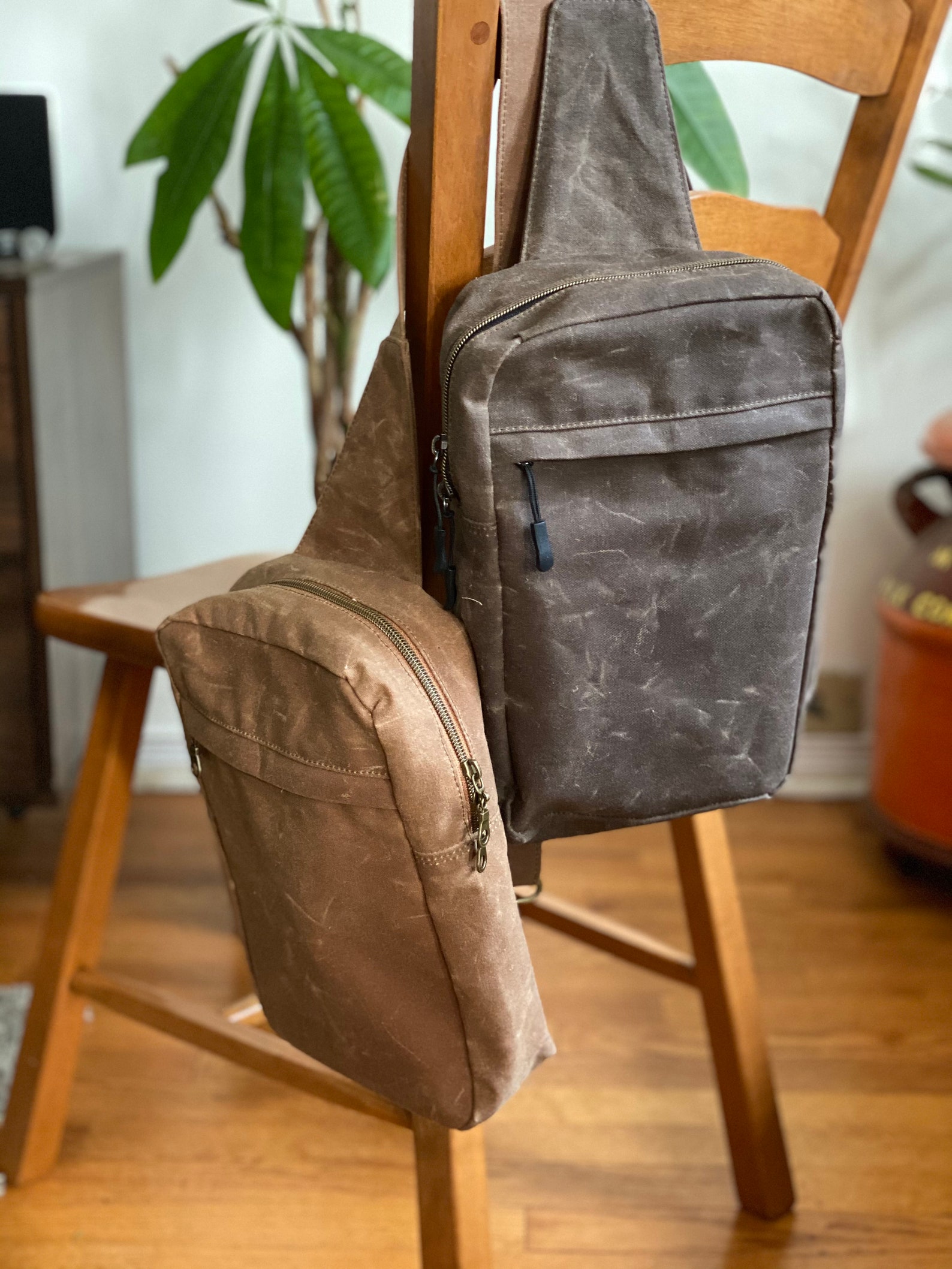Waxed Canvas Sandhill Sling tote bag Etsy