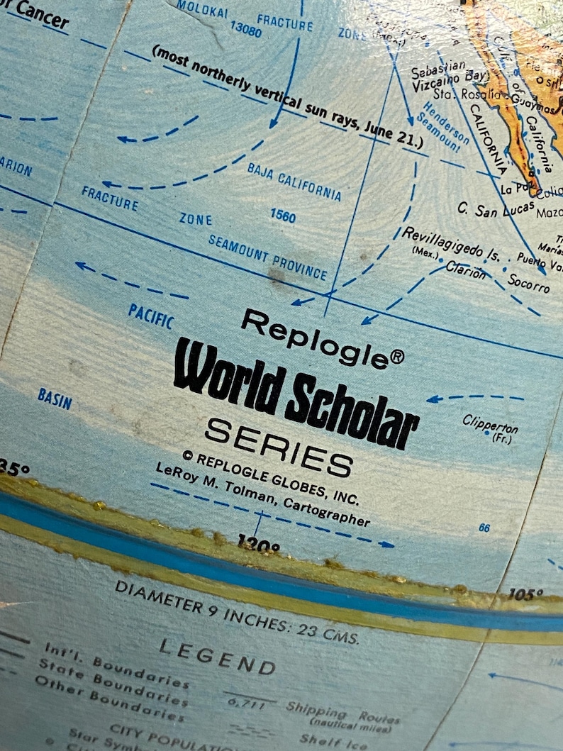 Vintage Replogle 9 Inch Globe - Etsy