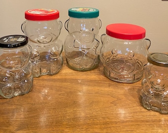 Vintage Kraft Bear Glass Jars