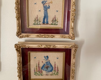 Vintage Tiny Needlepoint  Pictures