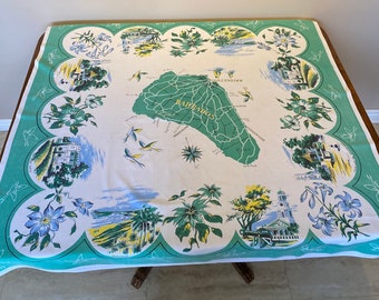 Vintage Souvenir Barbados Tischdecke