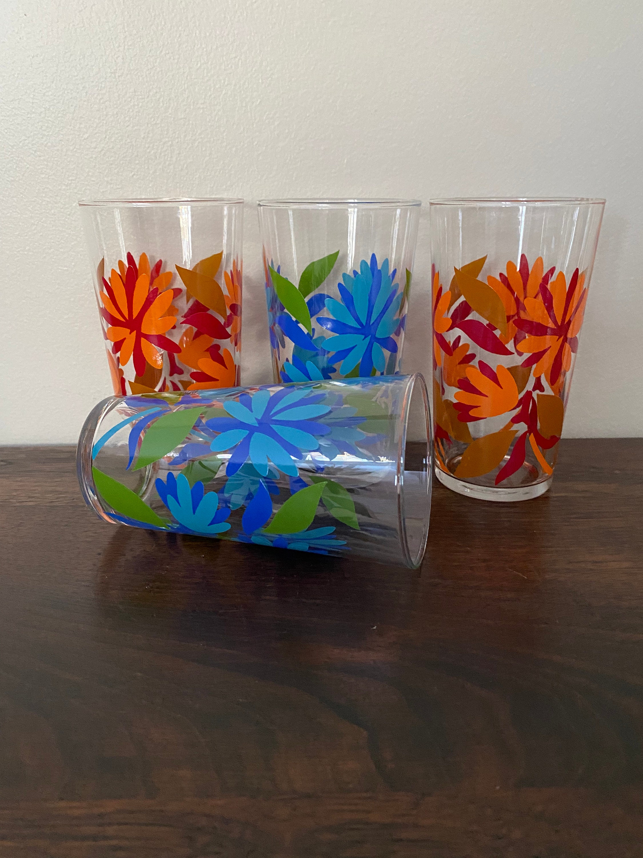Lot de 4 verres à orangeade annees 70 - Arts de la table Lot de 4 verres à orangeade annees 70 - Arts de la table