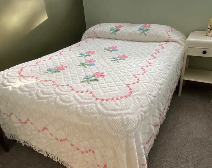 Vintage Cotton Chenille Bedspread Etsy
