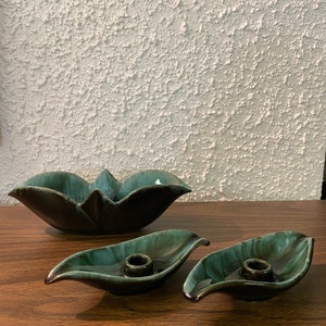 Cerámica vintage de montaña azul