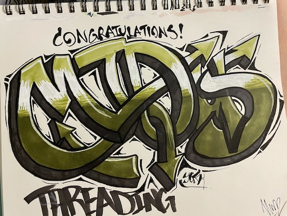 Custom Graffiti Piece Sketch 9x12 - Etsy