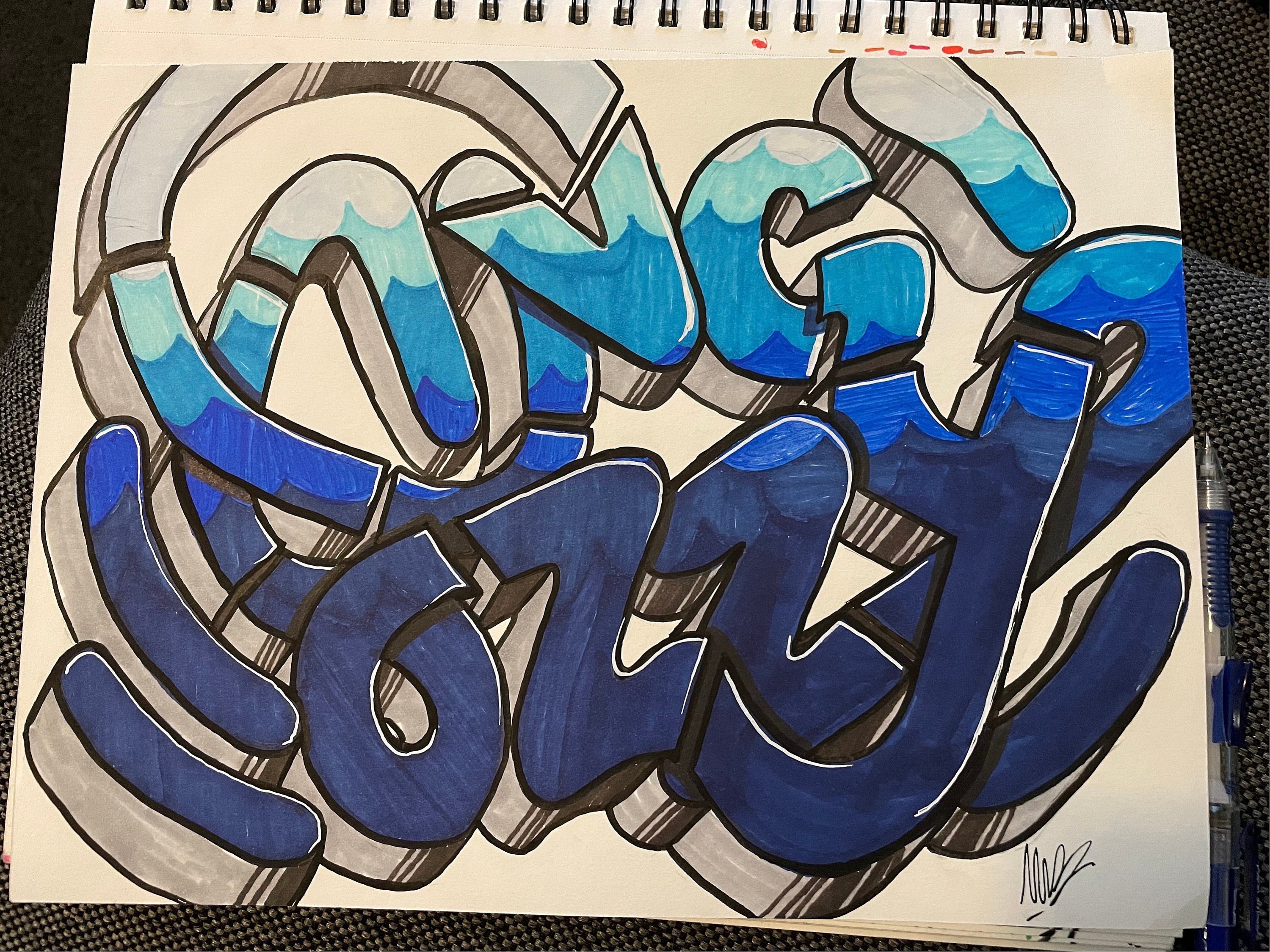 Custom Graffiti Piece Sketch 9x12 - Etsy