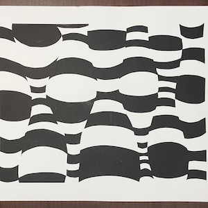 Black on white optical illusion paper cutout