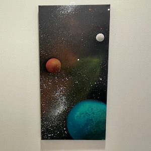 Custom Spray paint Galaxy paintings on canvas